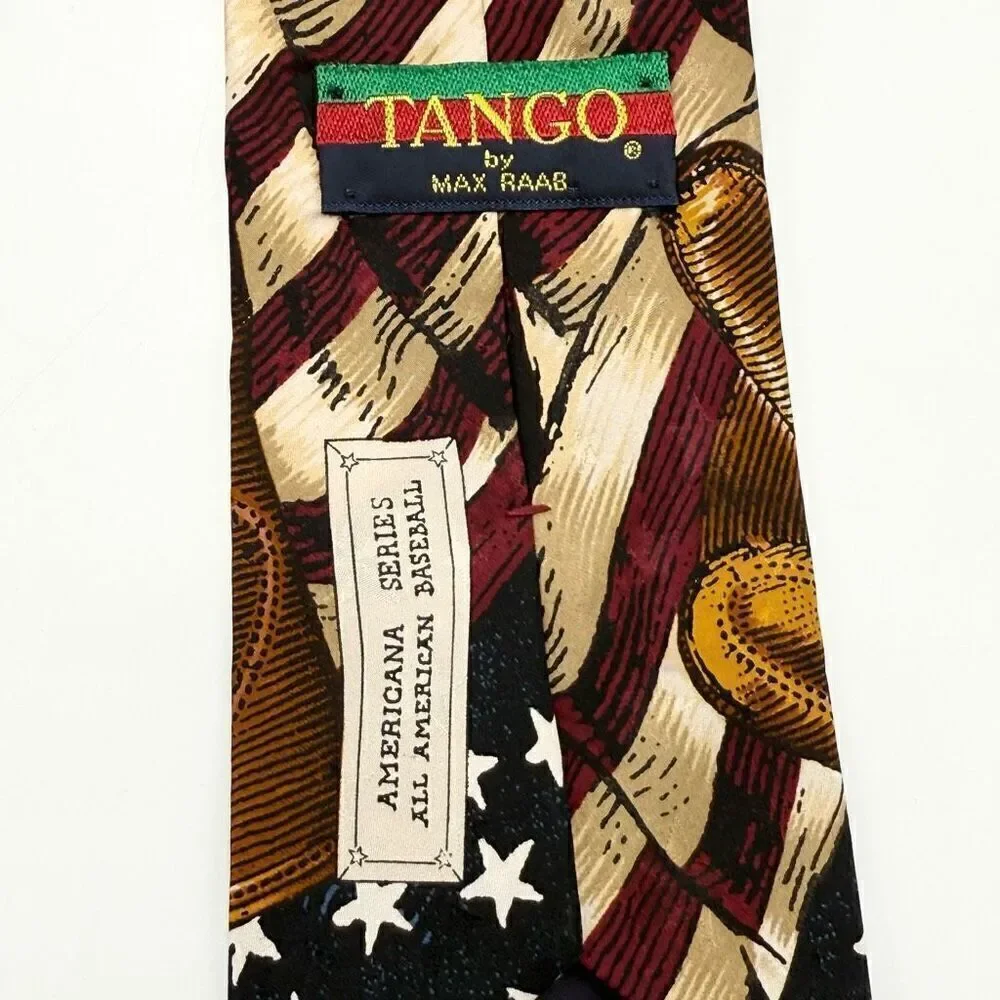 Tango by Max Raab Americana Baseball Neck Tie 49” Silk